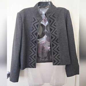 Louis Fèraud Gray Embroidered Women's Jacket